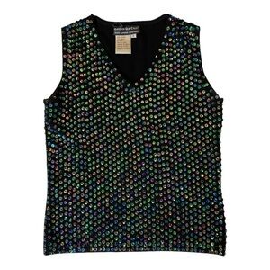 Vintage Joseph A sequins v neck knit tank